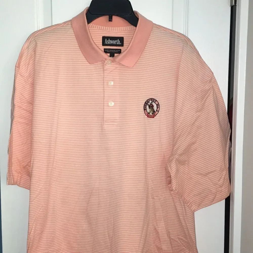Orange Stripe Peach Pinehurst Putter Boy No 2 Golf Polo Shirt w/stain XL mens